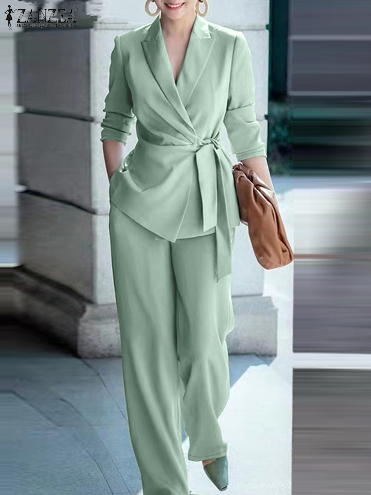 Women Formal Wear Set - ZANZEA Wiosenne 2-częściowe komplety biurowe damskie,
