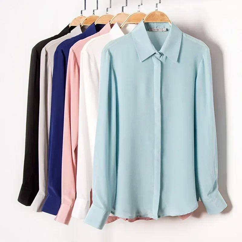 Silk Blouse Button - Damska jedwabna koszula na wiosnę 2025,