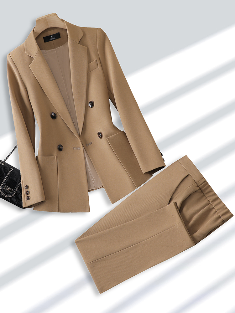 Women Formal Wear Winter - Modny damski garnitur ze spodniami formalny