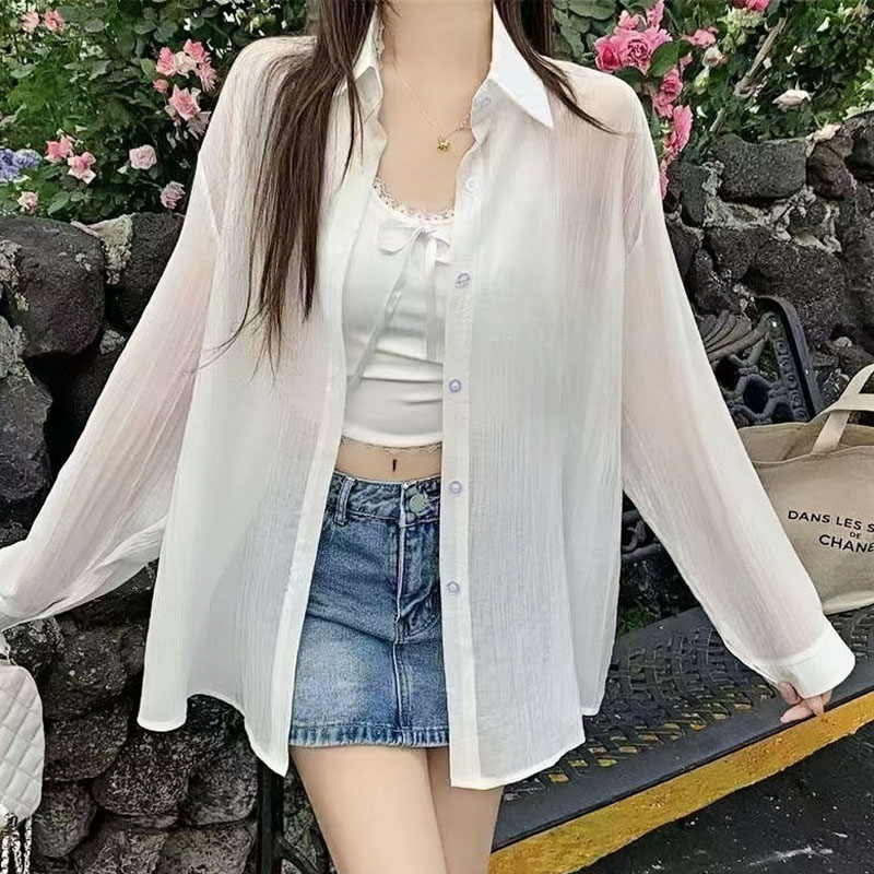 Silk Blouse Button - Luźne damskie bluzki na lato 2026,