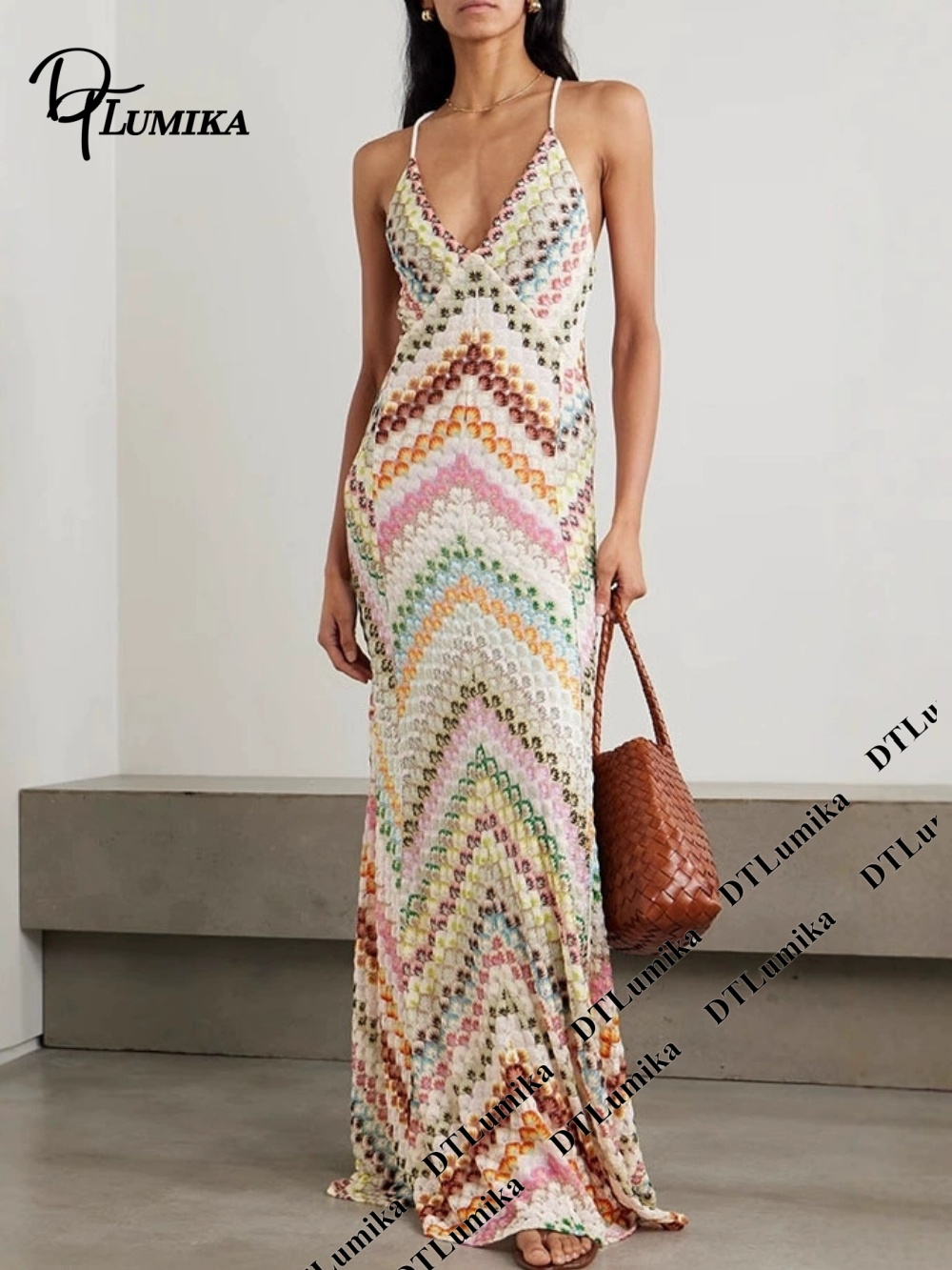Women'S Formal Resort Wear - Sukienka maxi DTLumika w stylu boho