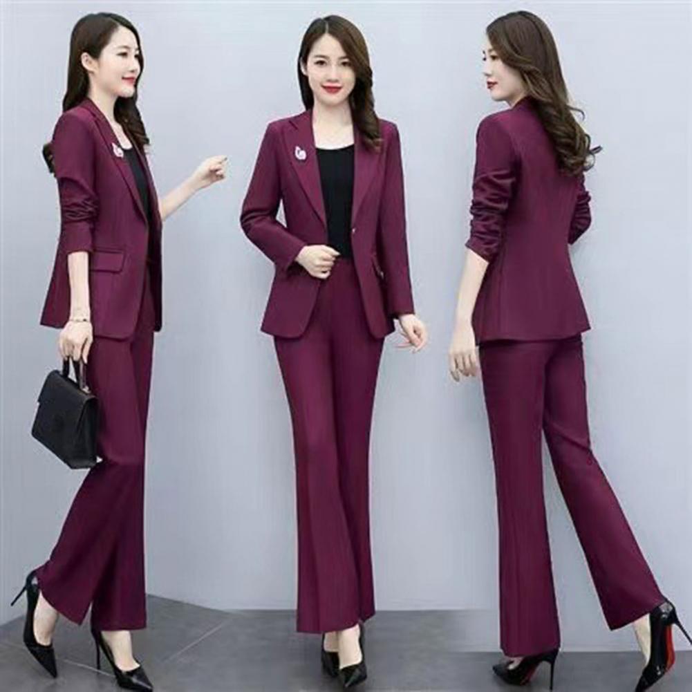 Women Formal Wear Set - Damski elegancki komplet: marynarka i spodnie,