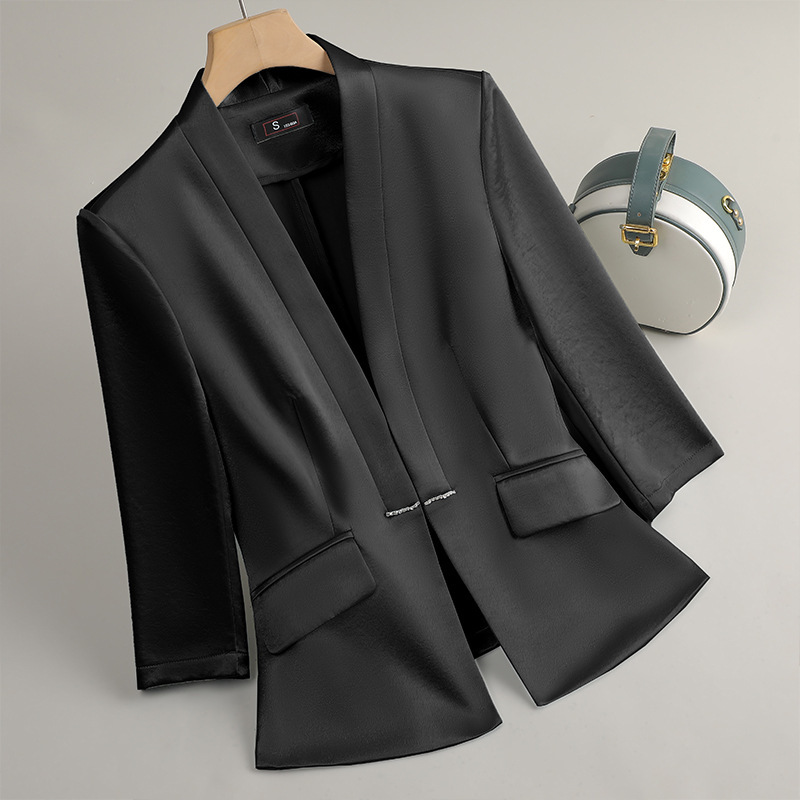 Women Formal Wear Black And White - Profesjonalna damska czarno-biało-niebieska marynarka Nowa wiosenno-letnia