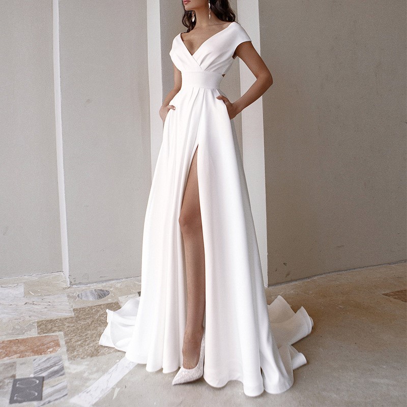 Women Formal Wear Black And White - Nowa Elegancka Sukienka Damska Do Ziemi,