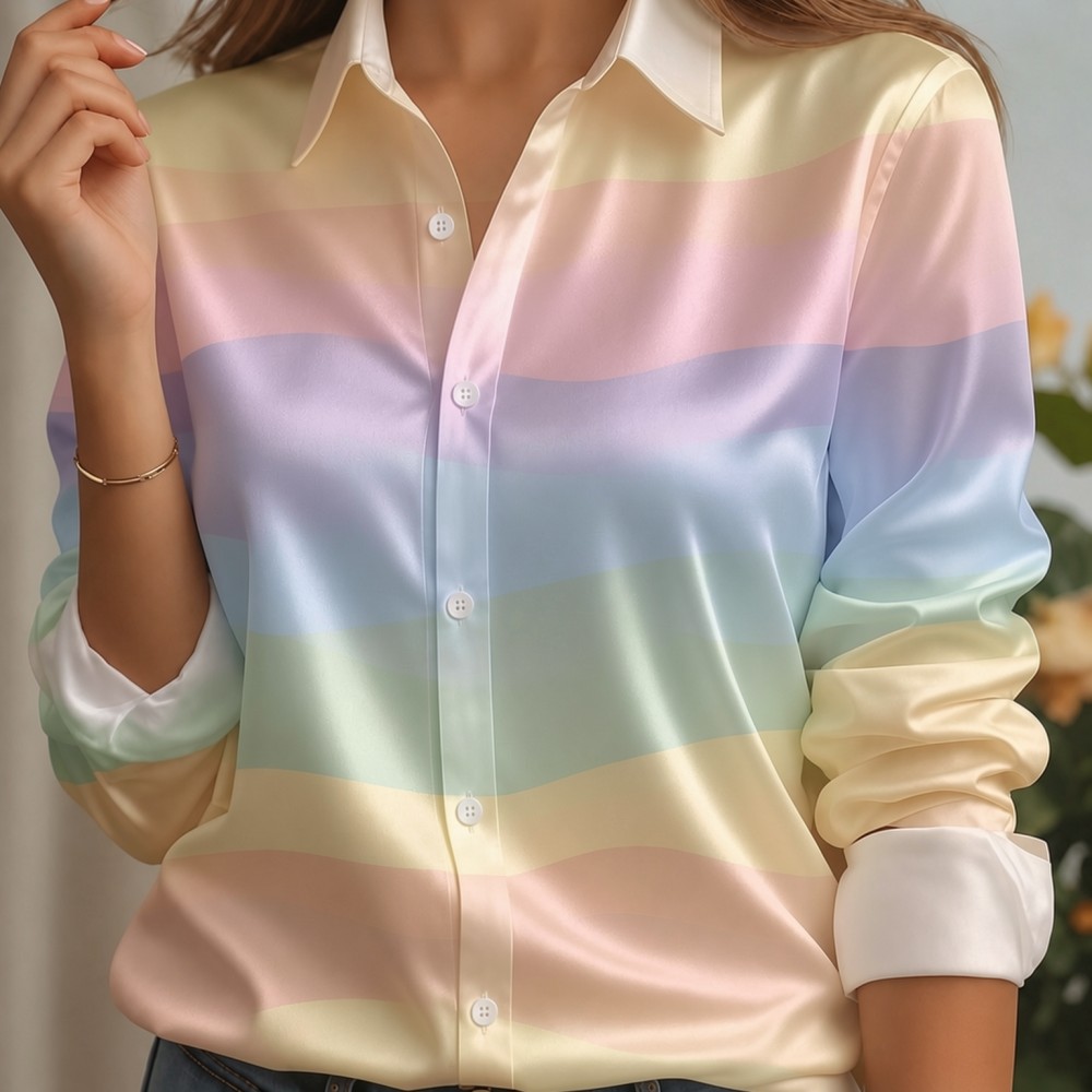 Damska satynowa koszula z klap – Silk Blouse Button recenzja i cena