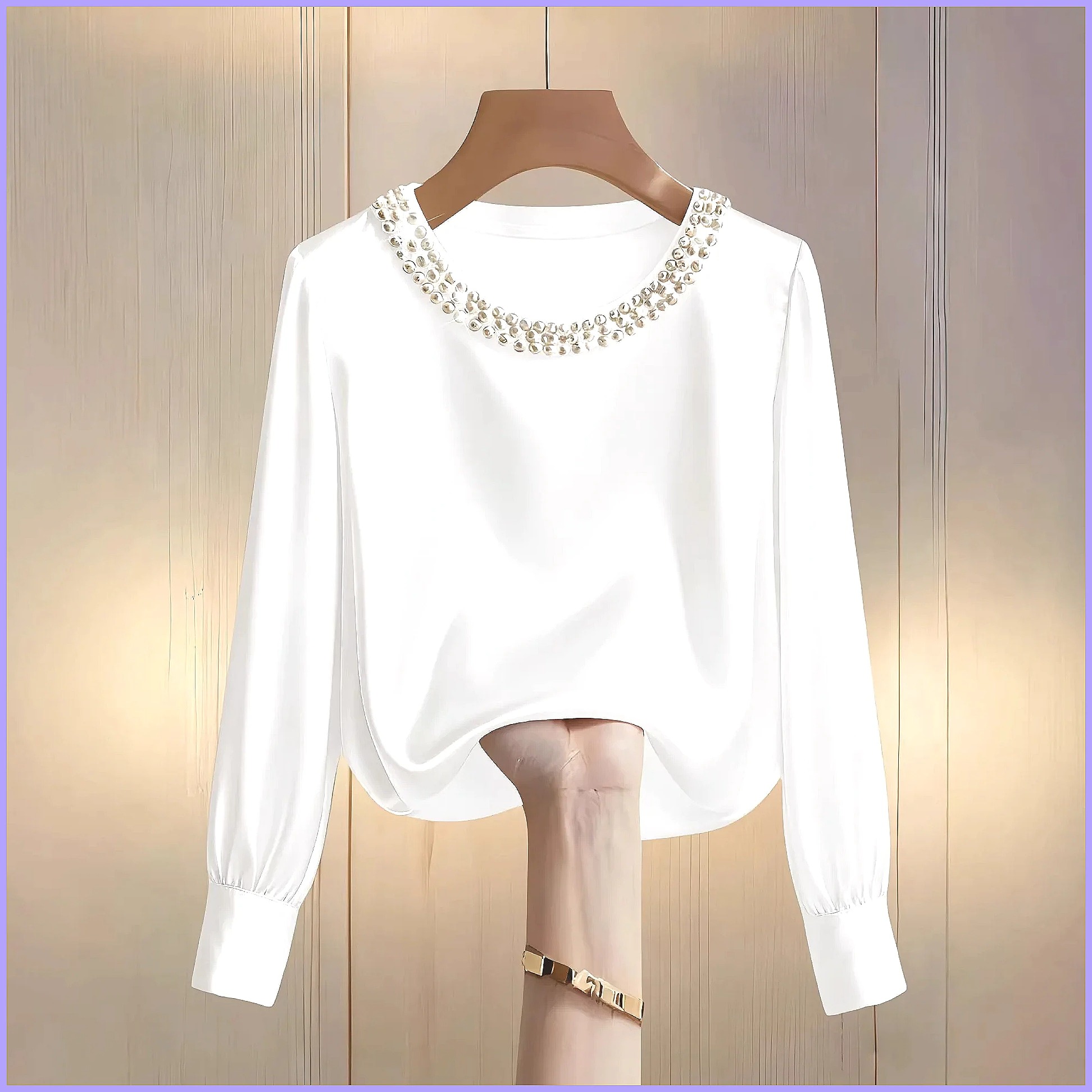 Elegancka satynowa bluzka z ko – Silk Blouse Button recenzja i cena