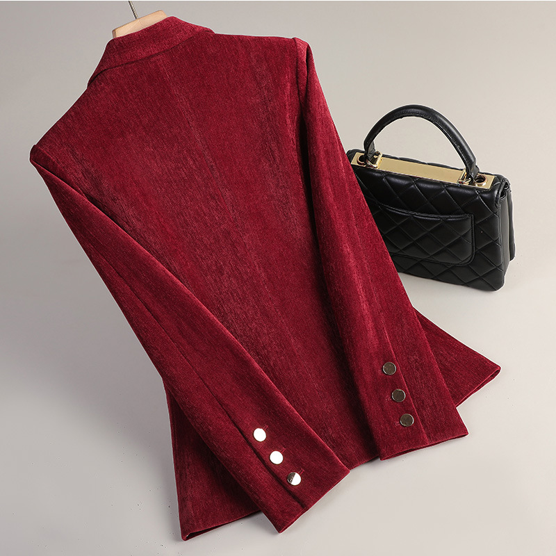 Żółta Złota Aksamitna Marynark – Women Formal Wear Winter recenzja i cena