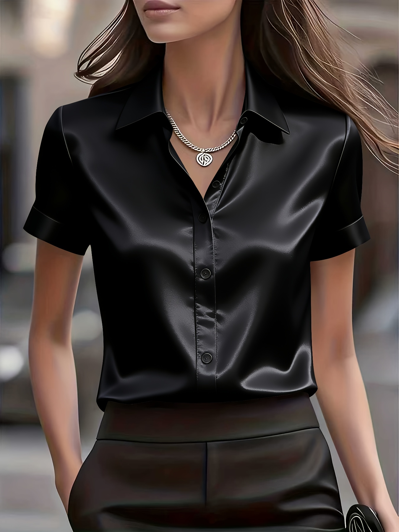 Elegancka, dopasowana koszula  – Silk Blouse Button recenzja i cena