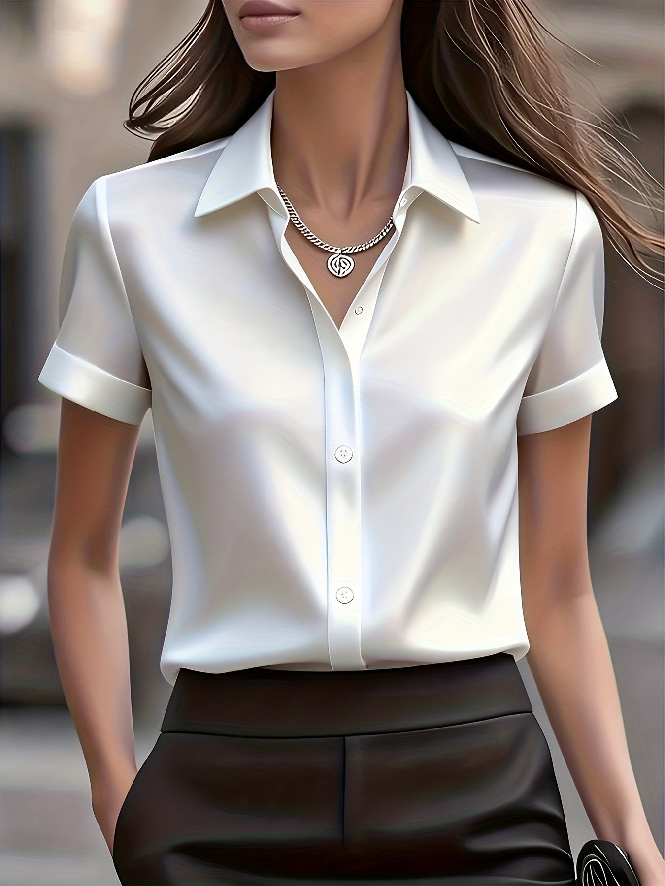 Elegancka, dopasowana koszula  – Silk Blouse Button recenzja i cena