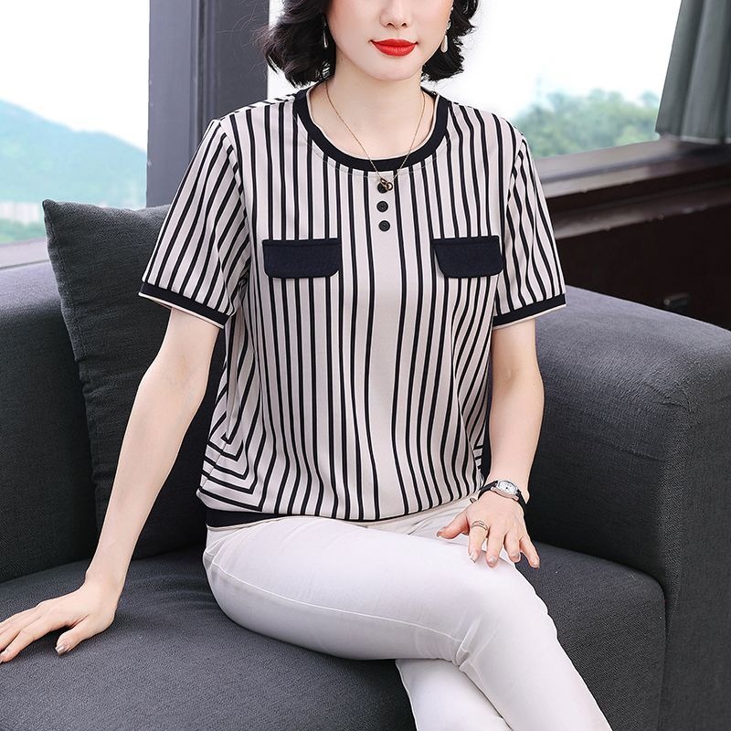 Damska koszulka z krótkim ręka – Silk Blouse Button recenzja i cena