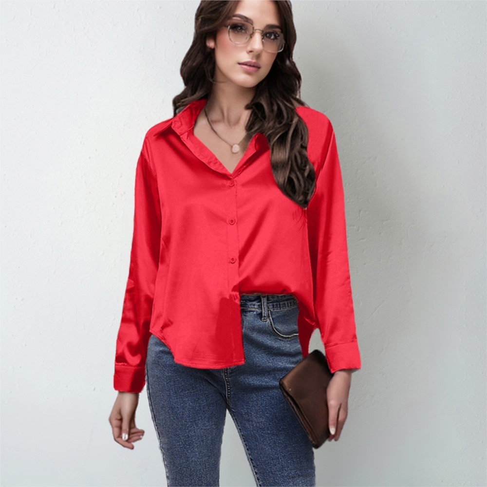 Wiosenna satynowa koszula dams – Silk Blouse Button recenzja i cena