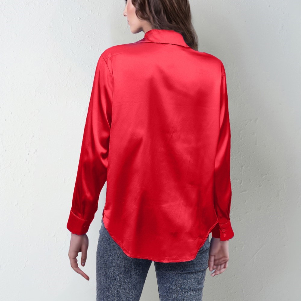 Wiosenna satynowa koszula dams – Silk Blouse Button recenzja i cena