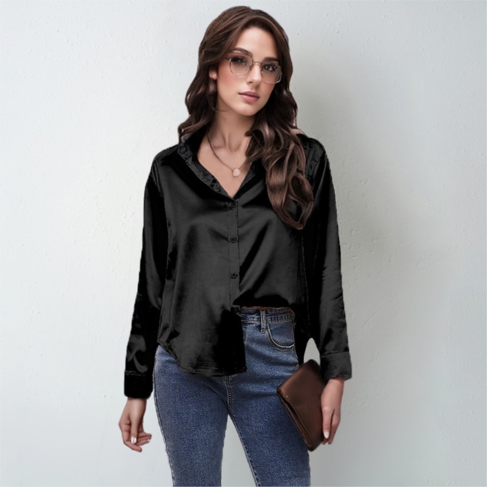 Wiosenna satynowa koszula dams – Silk Blouse Button recenzja i cena