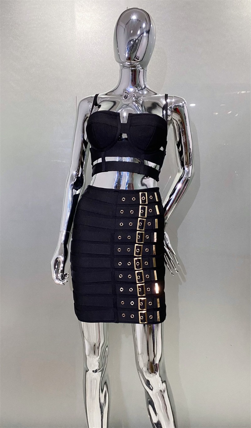 Czarno-biała sukienka bandażow – Women Formal Wear Black And White recenzja i cena